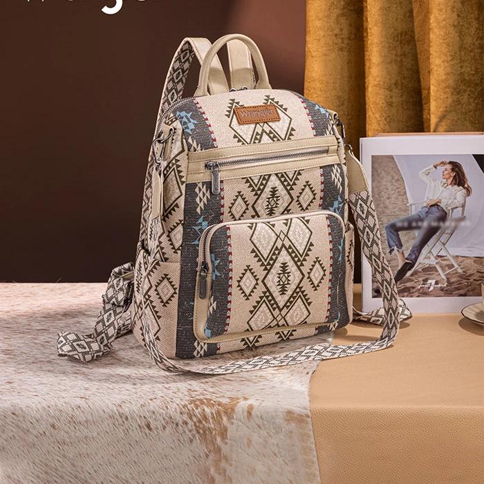 🔥Vendita limitata️🔥 Wrangler Aztec Print Canvas Backpack