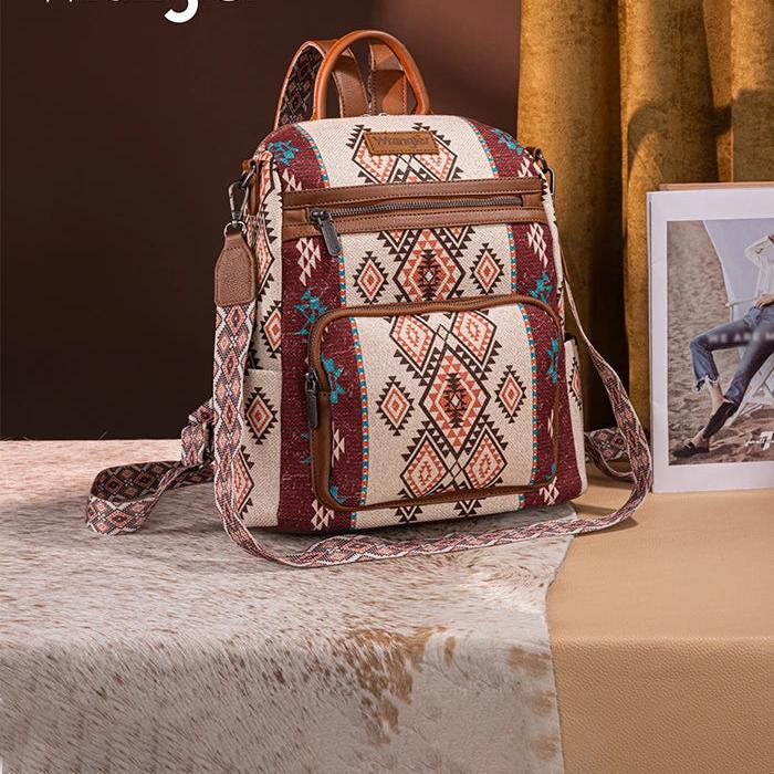 🔥Vendita limitata️‍🔥 Wrangler Aztec Print Canvas Backpack