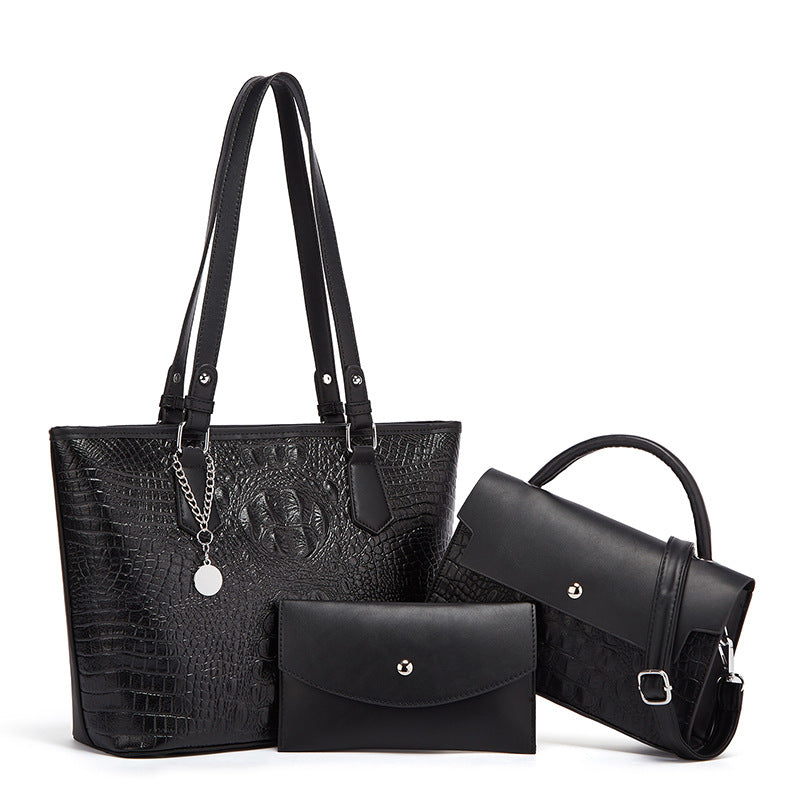 🔥 Ultimi 10 set🔥Set di 3 pezzi per donna, borsa a tracolla con motivo coccodrillo