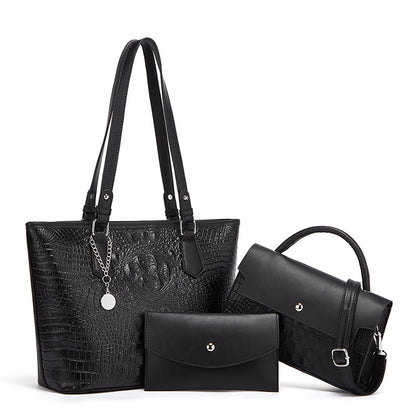 🔥 Ultimi 10 set🔥Set di 3 pezzi per donna, borsa a tracolla con motivo coccodrillo