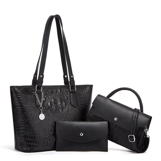 🔥 Ultimi 10 set🔥Set di 3 pezzi per donna, borsa a tracolla con motivo coccodrillo